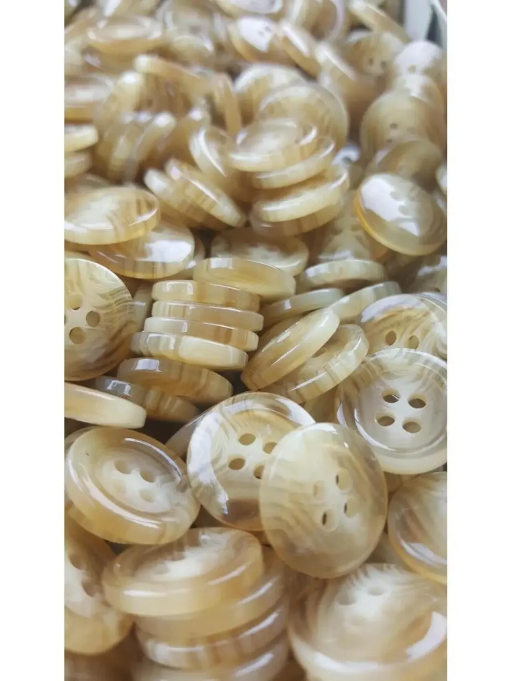 Tan Swirl Buttons, 4 Hole Sewing/Crafts Buttons - 24 Pieces (080)